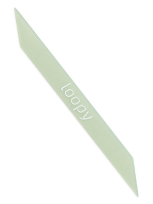 The Loopy Cases Frosted Sage with White Text Translucent Super Loop.