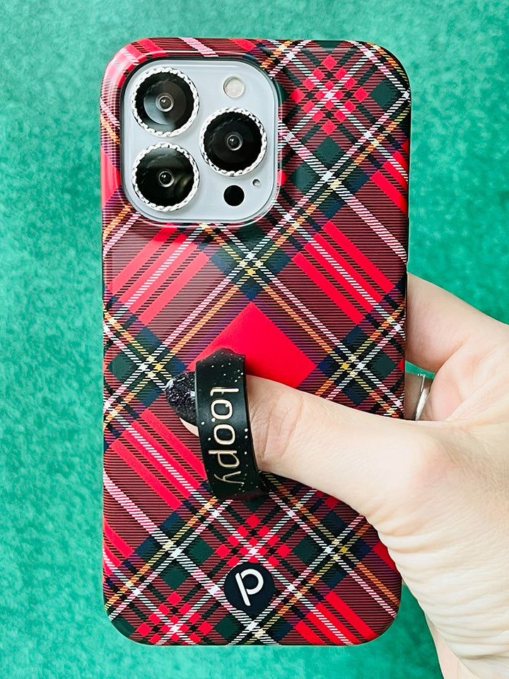 Loopy Cases - Red Tartan Plaid Apple / iPhone 14 Pro (6.1" Screen) / Righty Loopy Cases - Red Tartan Plaid Apple / iPhone 14 Pro (6.1" Screen) / Righty