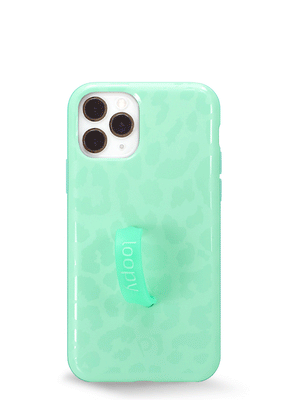 The iPhone 11 Pro Mint Leopard Loopy Case.