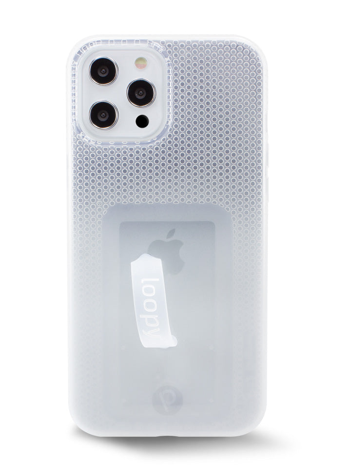The iPhone 12 Pro Max White Ombre Loopy Case.