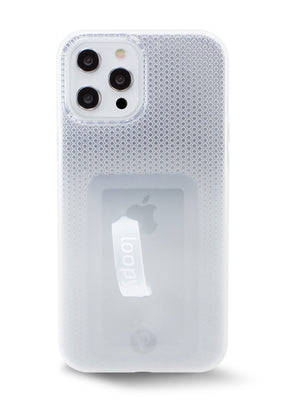 The iPhone 12 Pro Max White Ombre Loopy Case.
