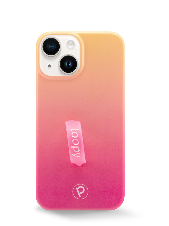 The iPhone 14 Pink Lemonade Ombre Loopy Case.