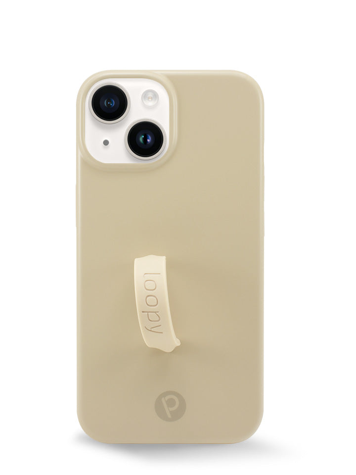 The iPhone 14 Sandstone Loopy Case.