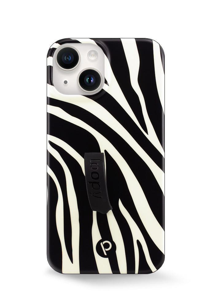 The iPhone 14 Zebra Loopy Case.