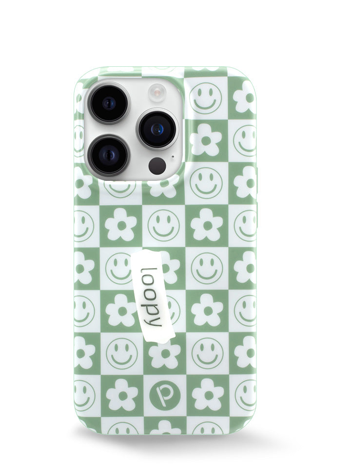 Loopy Cases - Groovy Sage Checkered – LoopyCases®