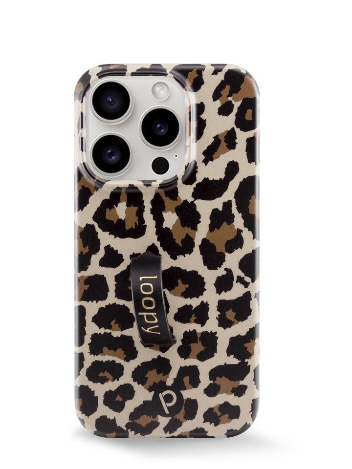 The iPhone 15 Pro Leopard Loopy Case.