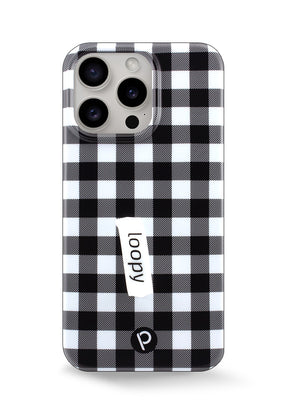 The iPhone 15 Pro Max Plaid Loopy Case.