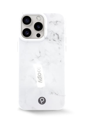 The iPhone 15 Pro Max White Marble Loopy Case.