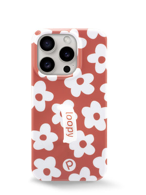 The iPhone 15 Pro Auburn Daisies Loopy Case.