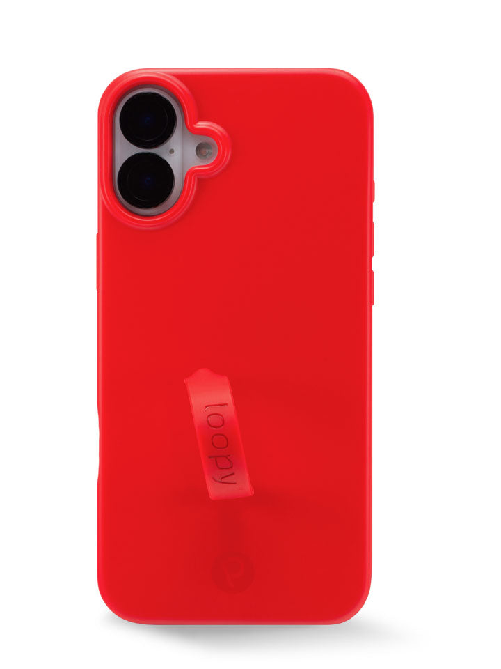The iPhone 16 Plus Red Loopy Case.