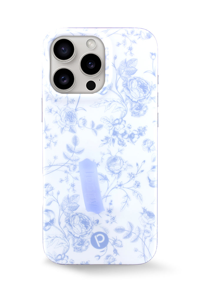 The iPhone 16 Pro Max Blue Toile Loopy Case.