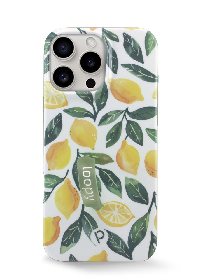 The iPhone 16 Pro Max Lemon Grove Loopy Case.