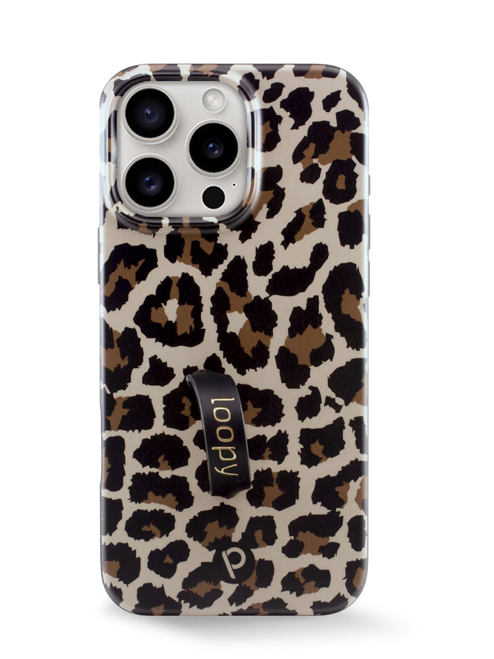 The iPhone 16 Pro Max Leopard Loopy Case.