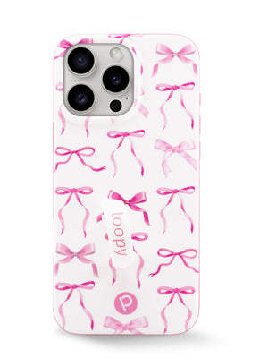 The iPhone 16 Pro Max Pink Bows Loopy Case.