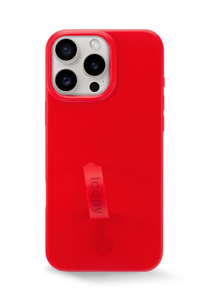 The iPhone 16 Pro Max Red Loopy Case.
