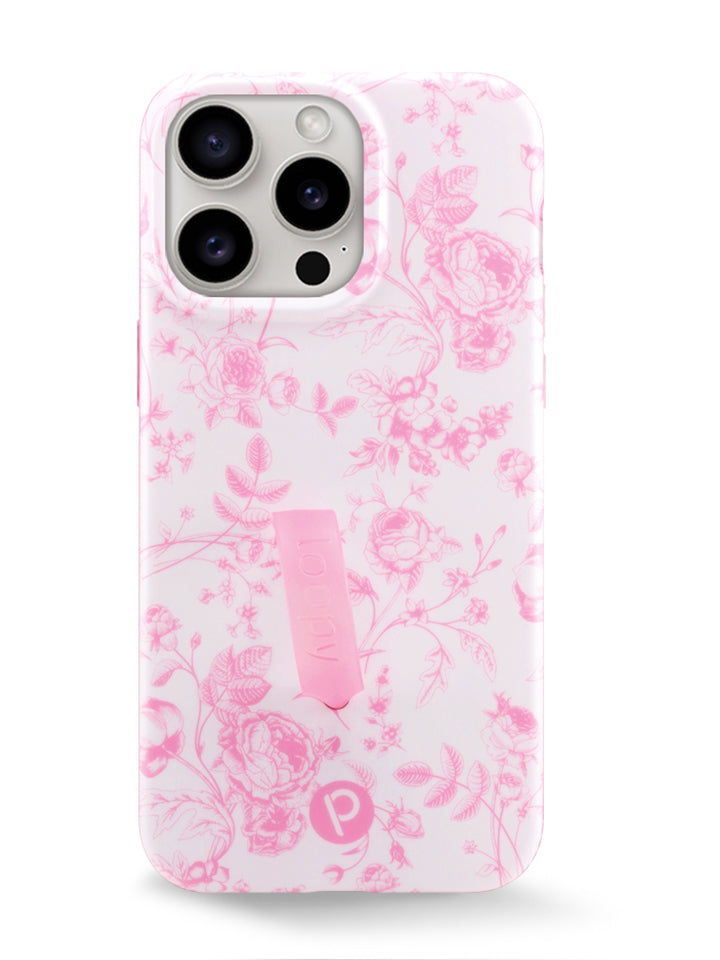 The iPhone 16 Pro Max Pink Toile Loopy Case.