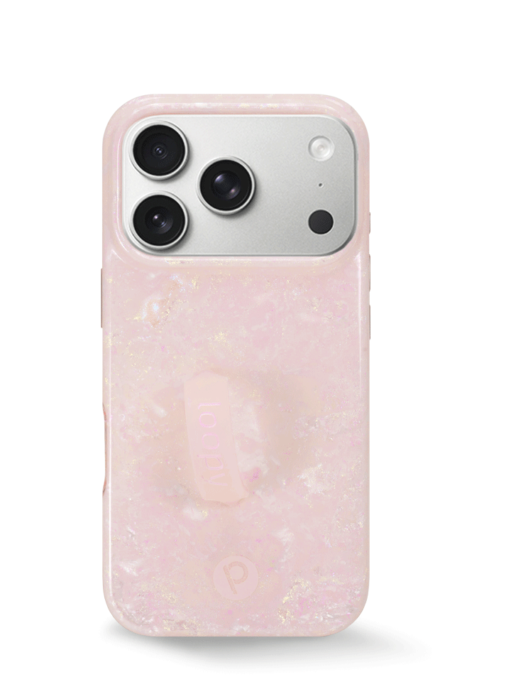 The iPhone 17 Pro Blush Moonstone Loopy Case.