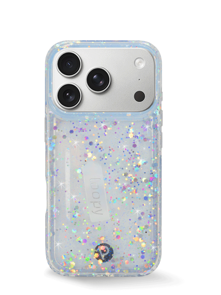 The iPhone 17 Pro Cosmic Confetti Loopy Case.