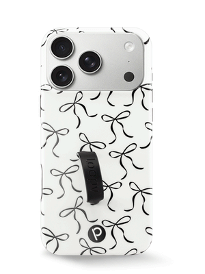 The iPhone 17 Pro Max Black Bows Loopy Case.