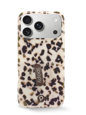 The iPhone 17 Pro Max Blonde Tortoise Loopy Case.
