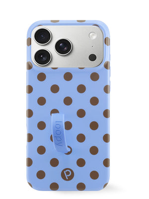 The iPhone 17 Pro Max Blue Polka Dots Loopy Case.