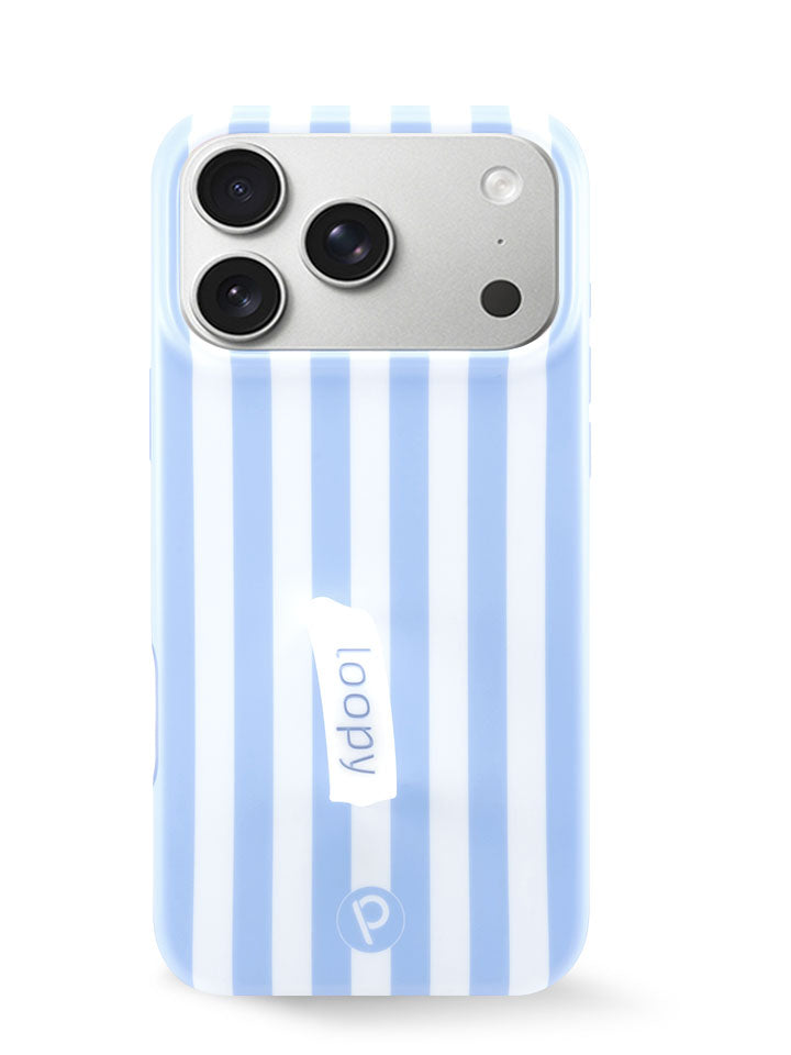 The iPhone 17 Pro Max Blue Stripes Loopy Case.