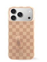 The iPhone 17 Pro Max Caramel Checkered Loopy Case.