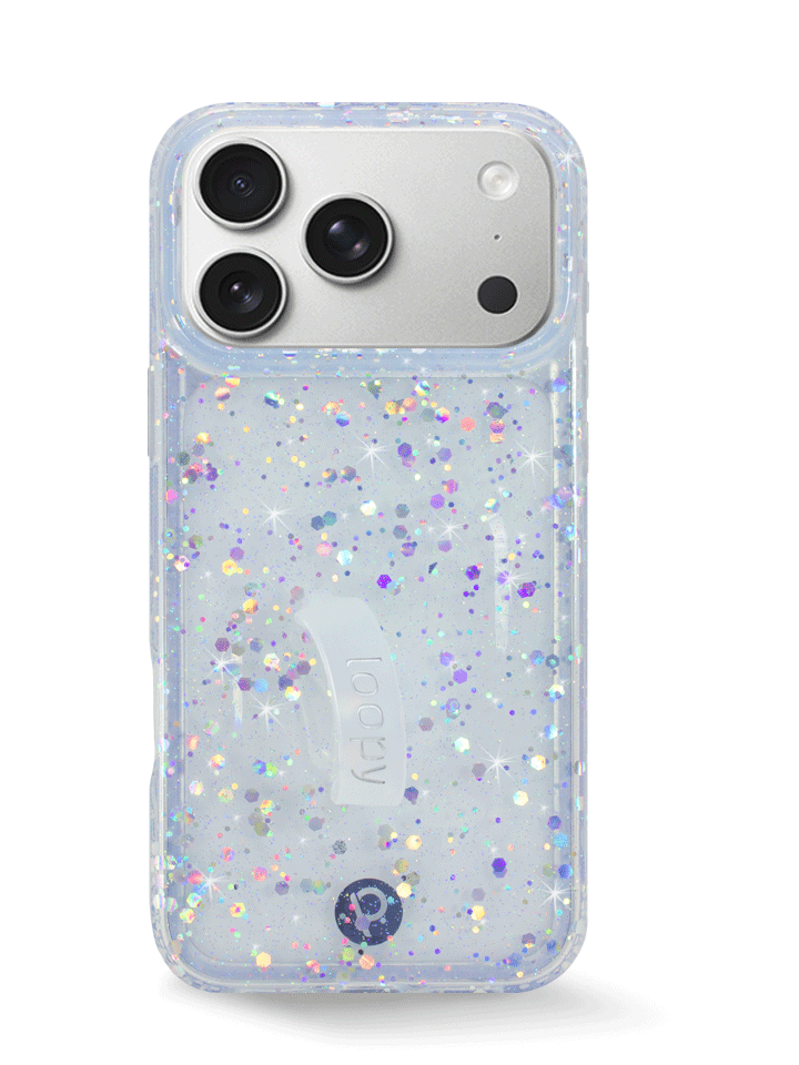 The iPhone 17 Pro Max Cosmic Confetti Loopy Case.