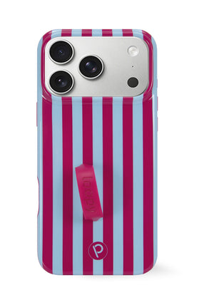 The iPhone 17 Pro Max Cranberry Stripes Loopy Case.