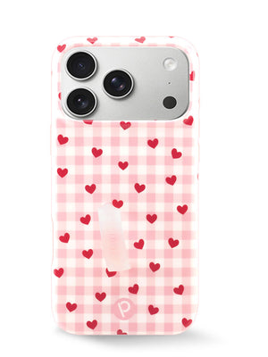 The iPhone 17 Pro Max Galentine's Gingham Loopy Case.