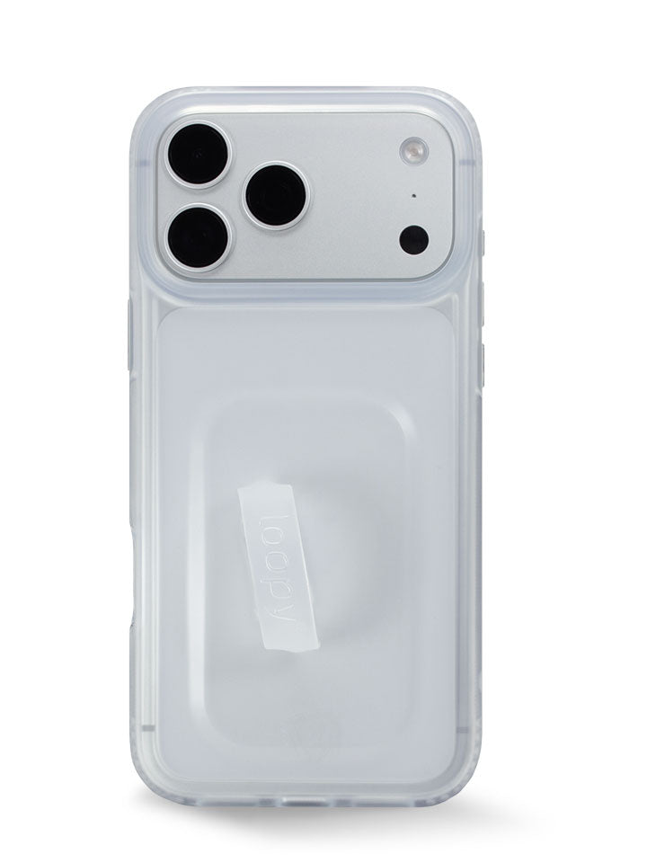 The iPhone 17 Pro Max Matte Clear Loopy Case.