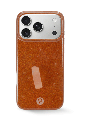 The iPhone 17 Pro Max Orange Shimmer Loopy Case.