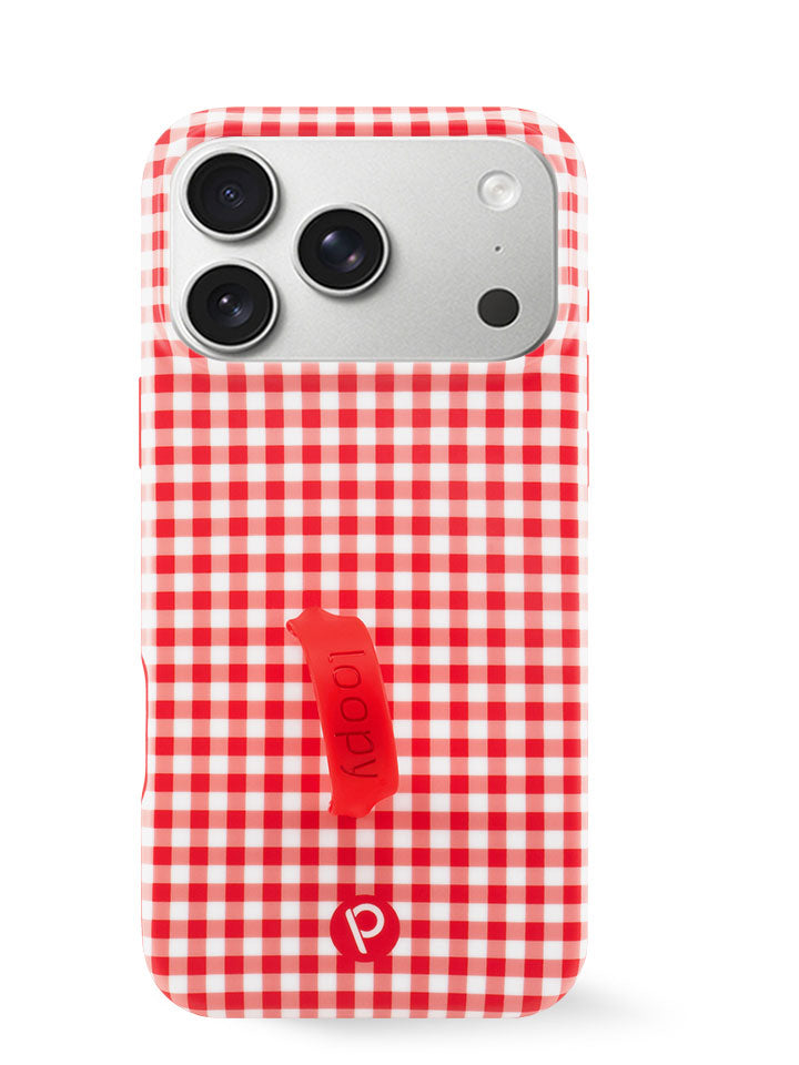 The iPhone 17 Pro Max Picnic Check Loopy Case.