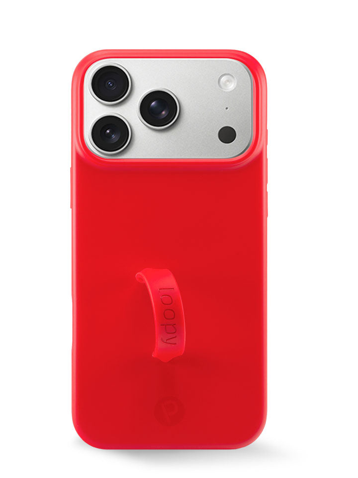 The iPhone 17 Pro Max Red Loopy Case.