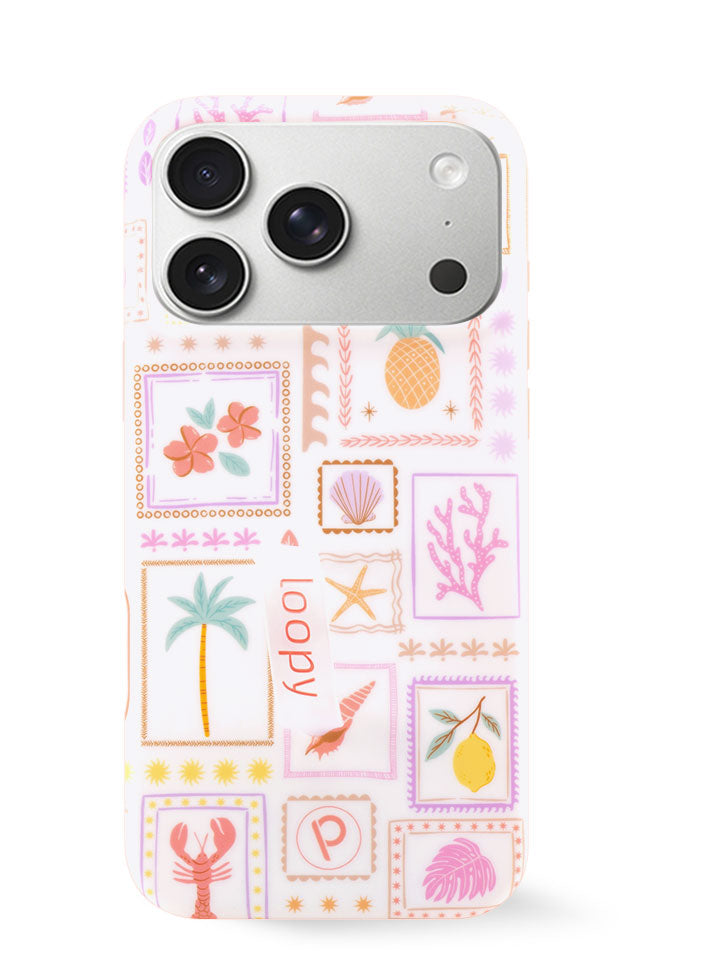 The iPhone 17 Pro Max Seaside Stamps Loopy Case.