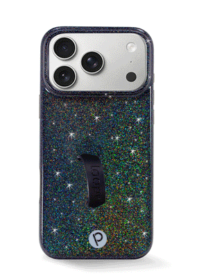 The iPhone 17 Pro Max Sparkle Black Loopy Case.