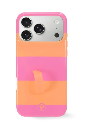 The iPhone 17 Pro Max Sunset Stripes Loopy Case.
