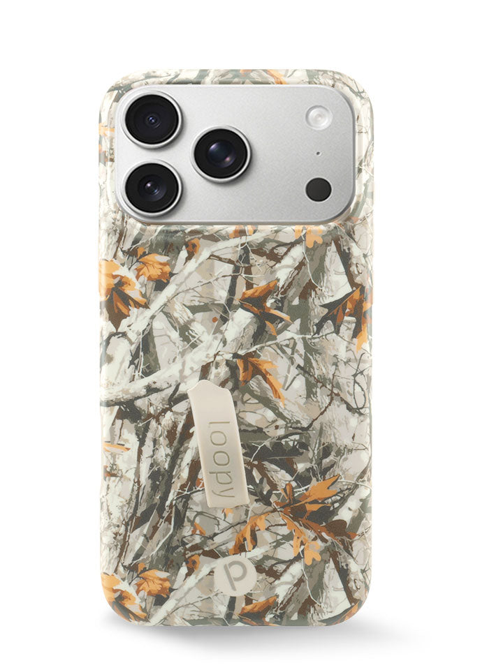The iPhone 17 Pro Max Tree Camo Loopy Case.