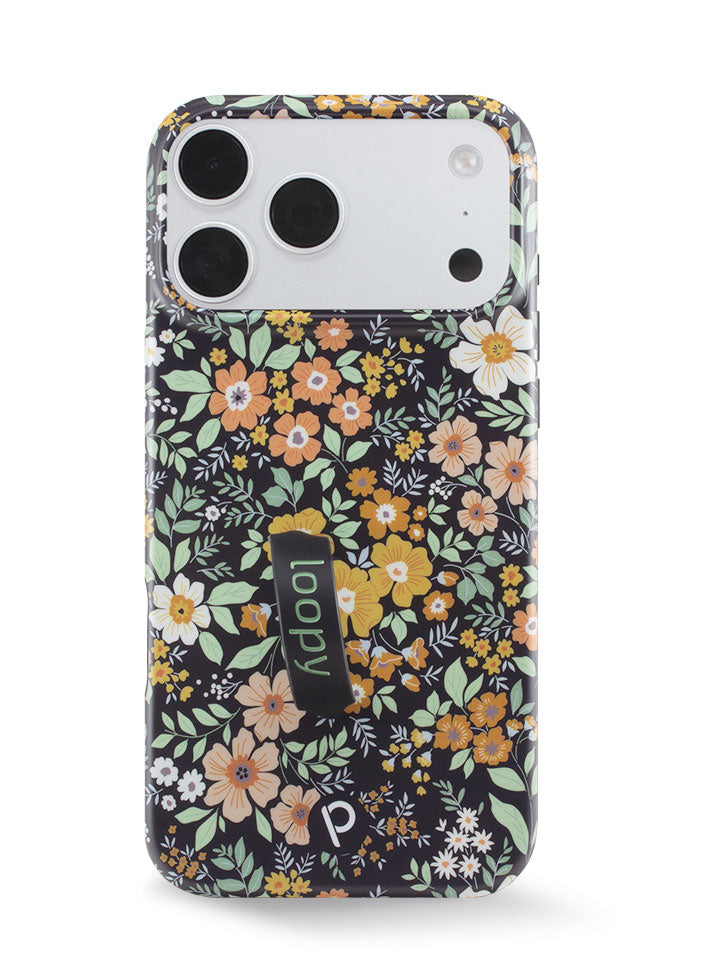 The iPhone 17 Pro Max Vintage Blooms Loopy Case.