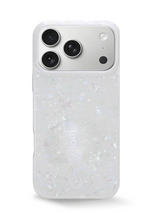 The iPhone 17 Pro Max White Opal Shell Loopy Case.