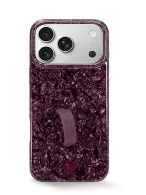 The iPhone 17 Pro Max Wine Opal Shell Loopy Case.