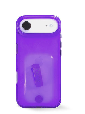 The iPhone 17 Air Clear Neon Purple Loopy Case.
