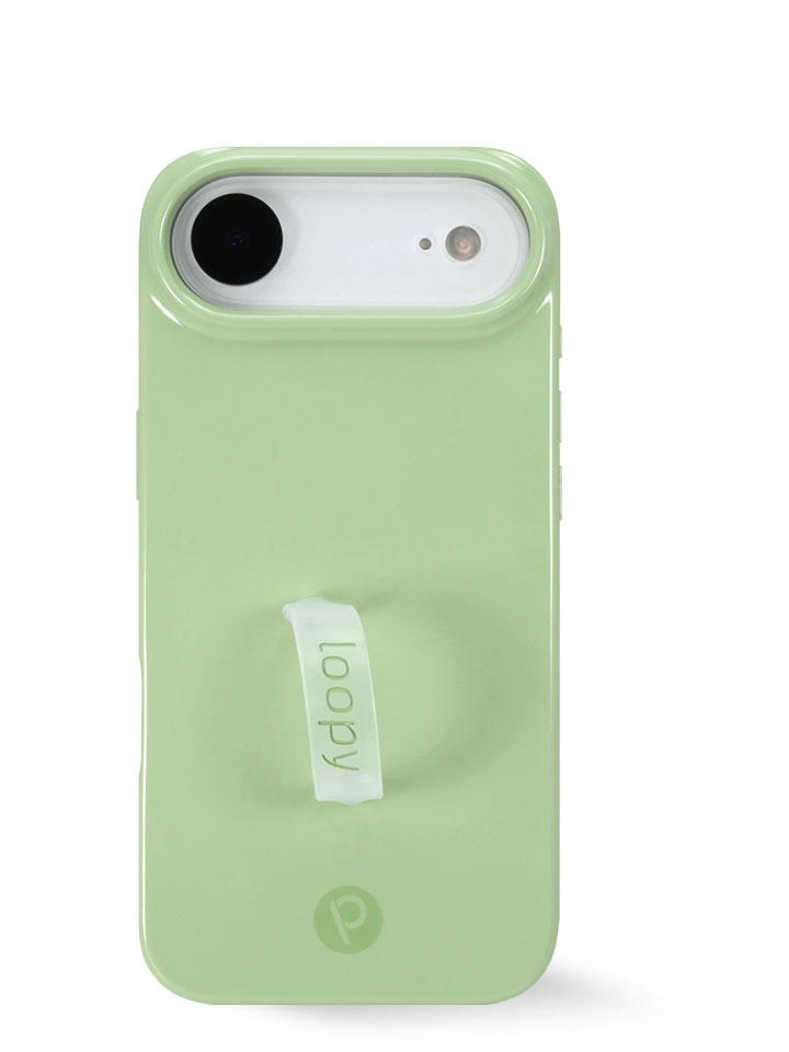 The iPhone 17 Air Matcha Green Loopy Case.