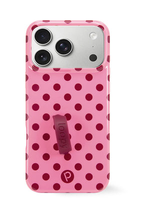 The iPhone 18 Pro Max Raspberry Dots Loopy Case.