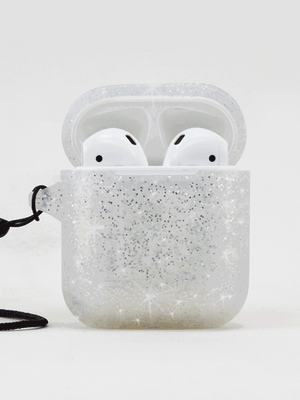 The Loopy Cases Sparkle Silver Apple AirPods case.