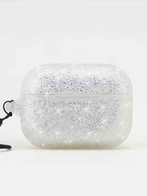 The Loopy Cases Sparkle Silver Apple AirPods Pro case.