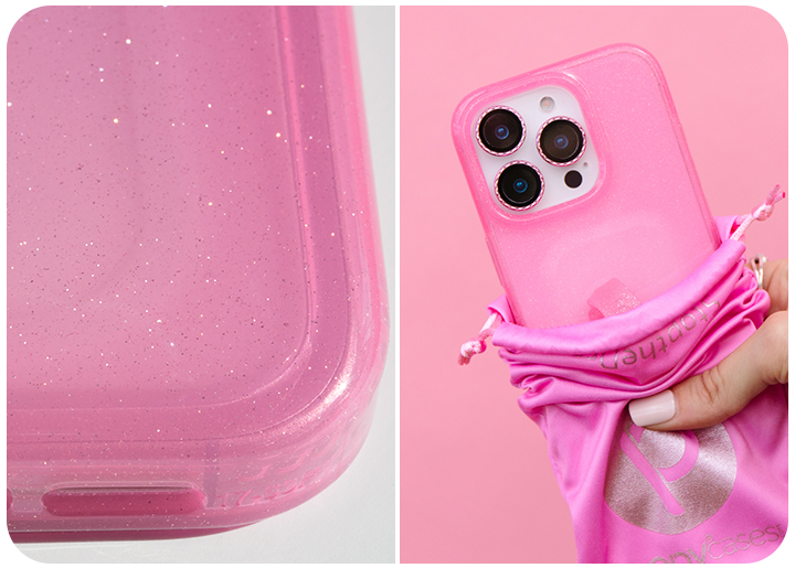 Loopy Cases - Clear Sparkle Pink – Loopy®Cases