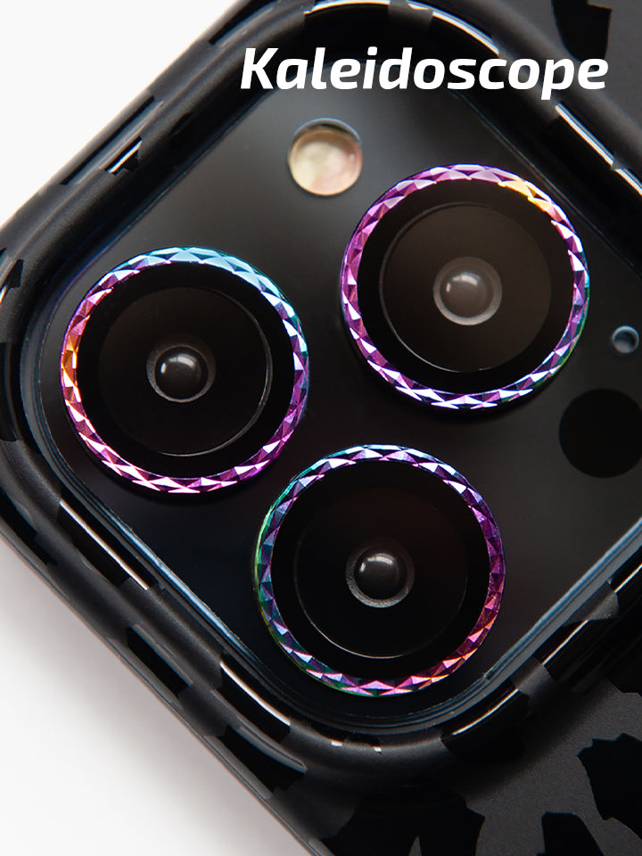 A Loopy Cases Kaleidoscope Diamond Cut Camera Tempered Glass for Apple iPhone Pro models.   || feature-media