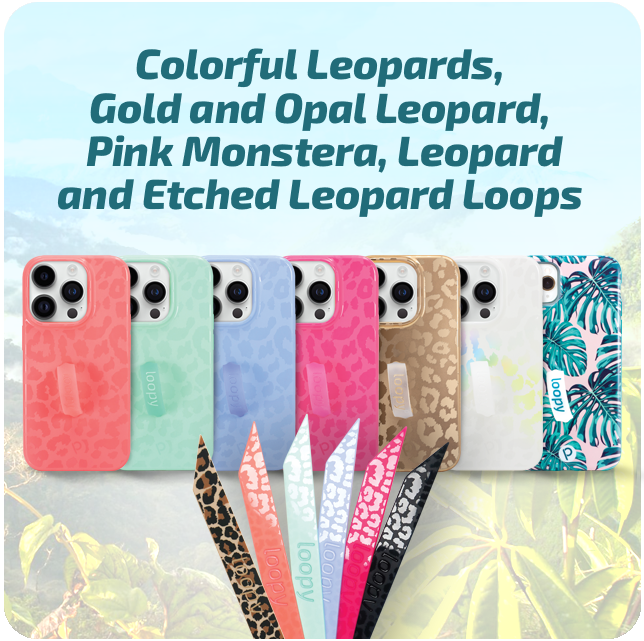 Colorful Leopards, Gold and Opal Leopard, Pink Monstera, Leopard and Etched Leopard Loops