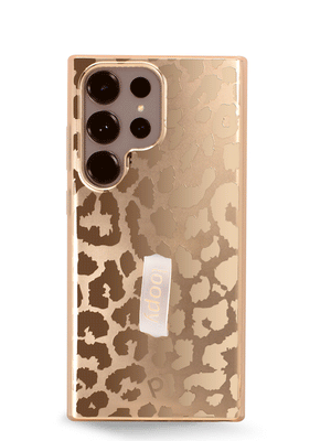 The Samsung Galaxy S23 Ultra Gold Leopard Loopy Case.